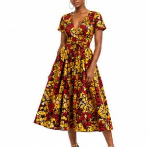 Robe Wax Maxi Monobretelle Fleurie