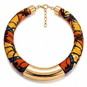 Collier Torque Wax Jaune & Bleu