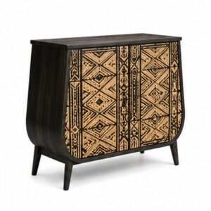 Commode Ebène & Raphia Bogolan