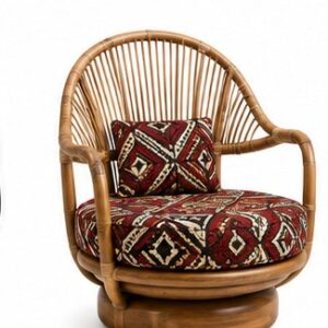 Fauteuil Pivotant Rotin Wax Bordeaux