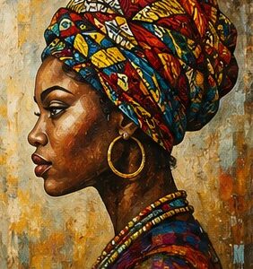 Tableau Femme Africaine Profil